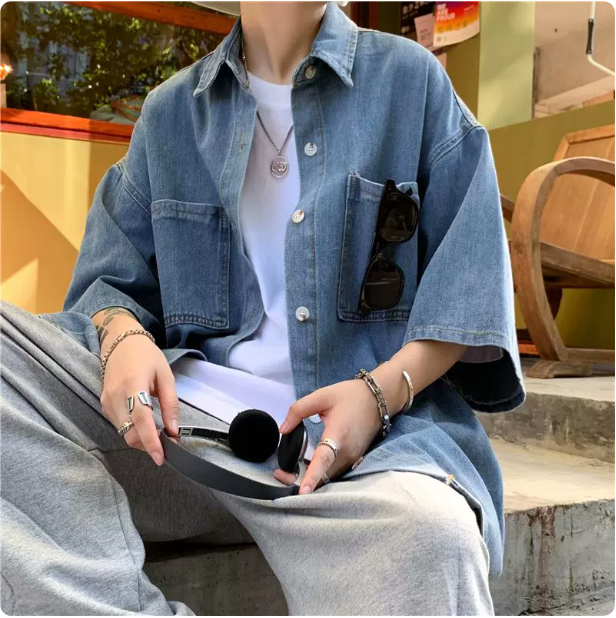 Chemise Oversize en Jean Gris