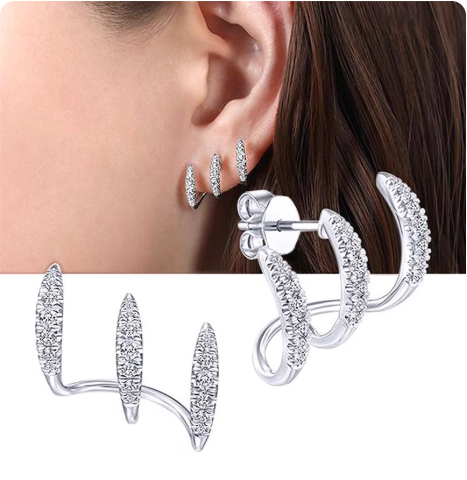 Boucles d’oreilles en or avec strass