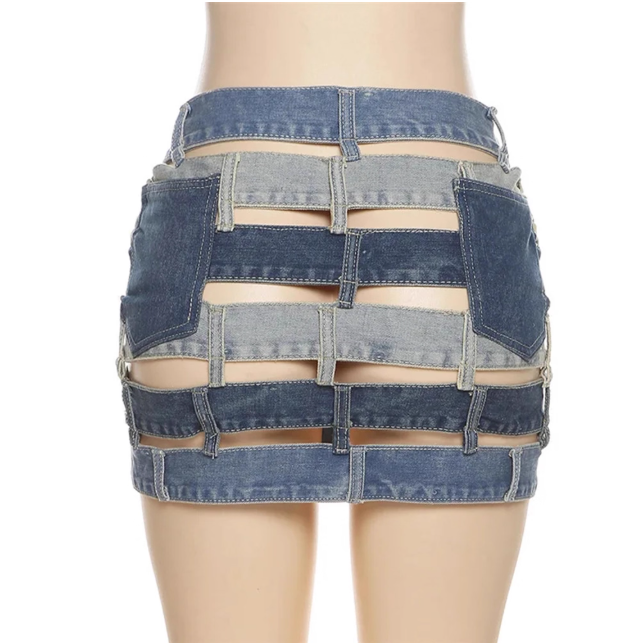 Jupe en denim recyclé