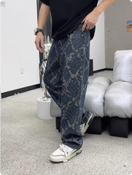 Jean imprimé camouflage pixel