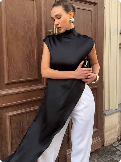 Combinaison élégante noir et blanc