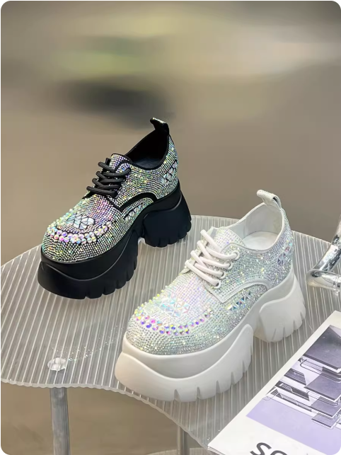Chaussures plateforme à strass