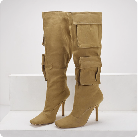 Bottes à talons haut cargo