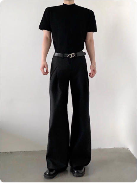 Pantalon large noir pour homme