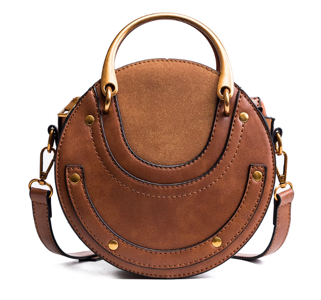 Sac à main rond en cuir