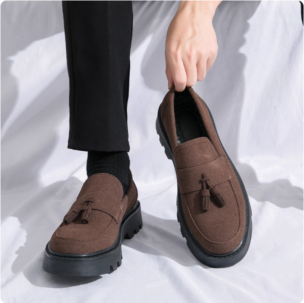 Mocassins en cuir vert
