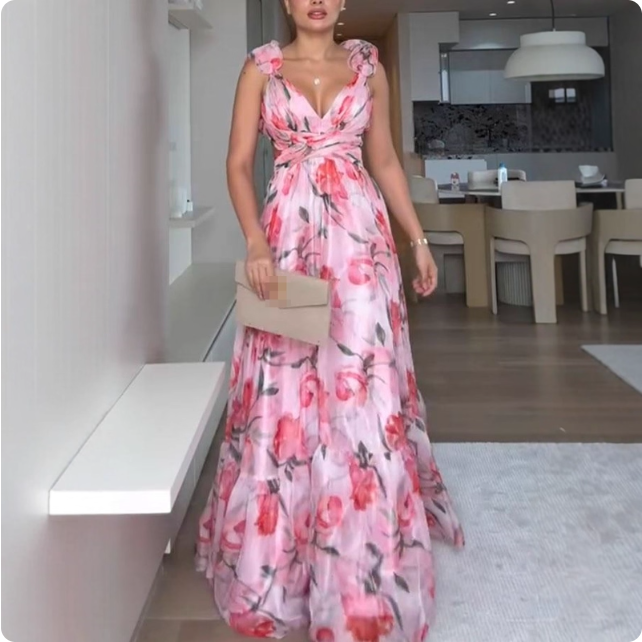 Robe longue fleurie