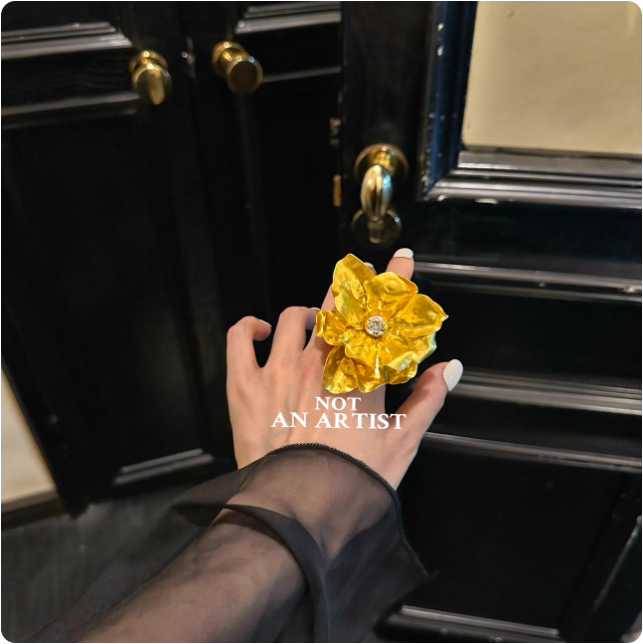 Bague fleur dorée
