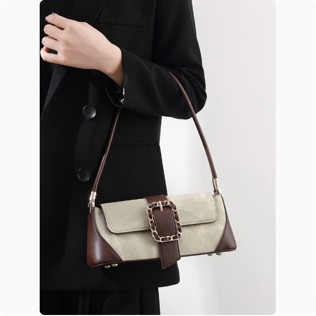 Sac à main en toile et cuir