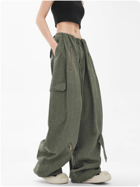 Pantalon cargo ample pour femme