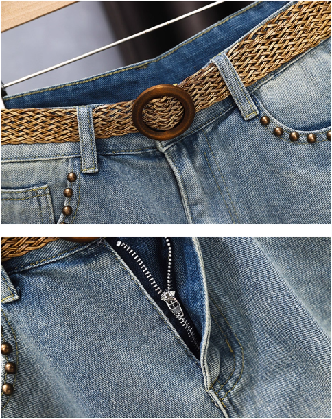 Short en jean à franges
