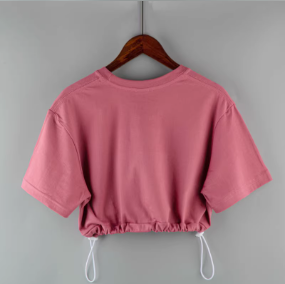 T-shirt court rose imprimé