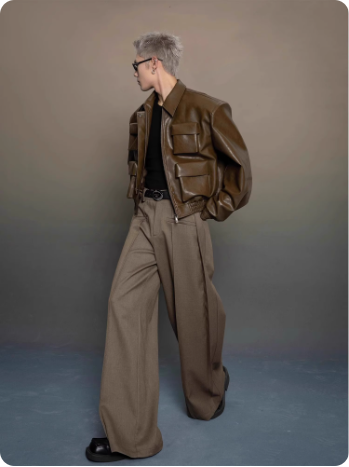 Veste en cuir noir