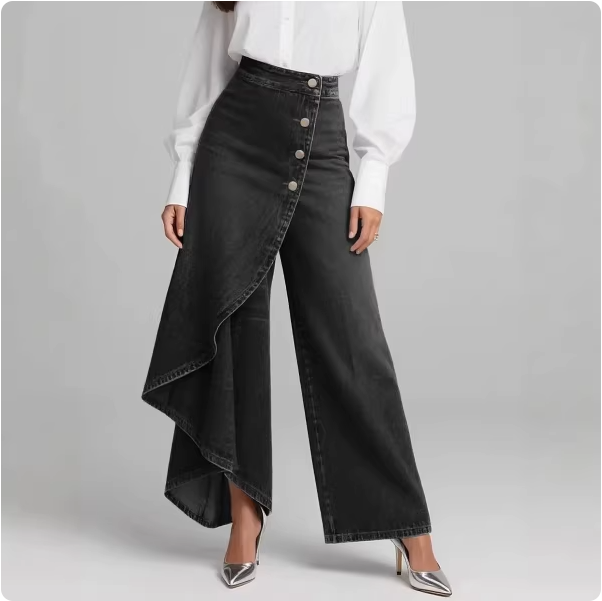 Pantalon asymétrique en jean