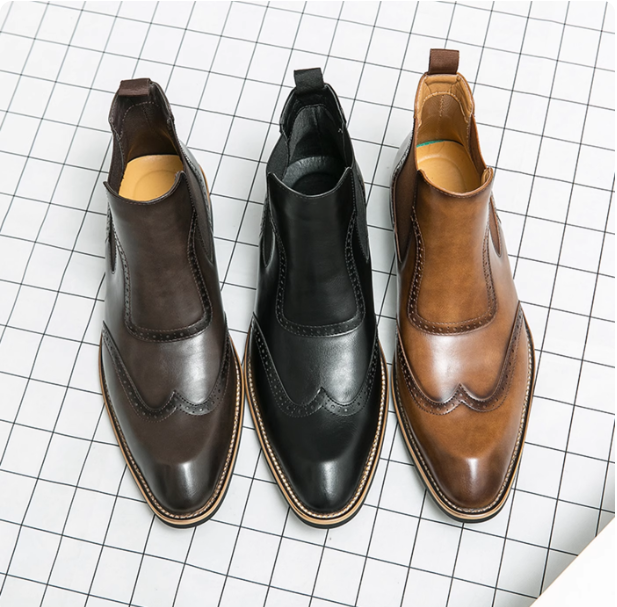 Bottes Chelsea en cuir marron