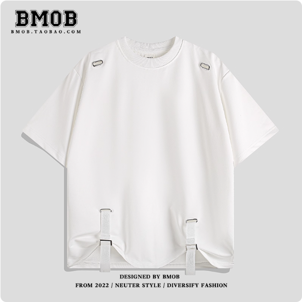 T-shirt oversize rouge avec sangles