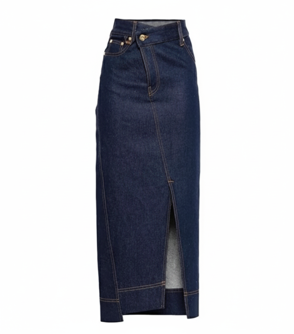 Jupe longue blanche fendue