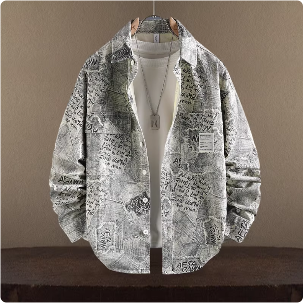 Chemise en jean imprimée