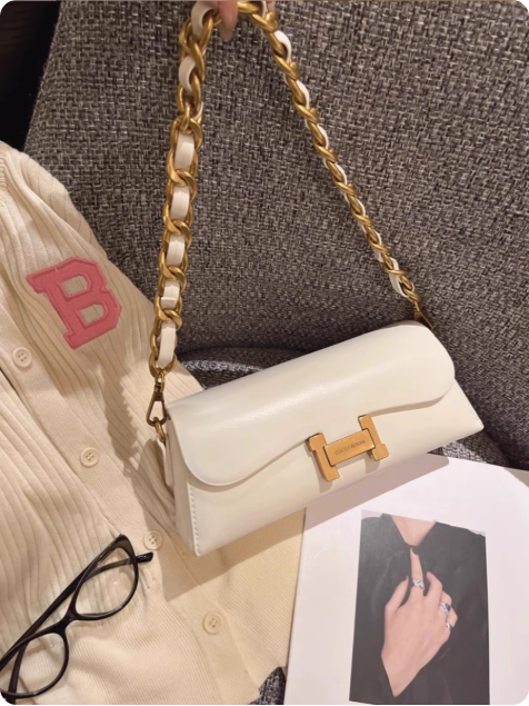 Sac à main blanc en cuir
