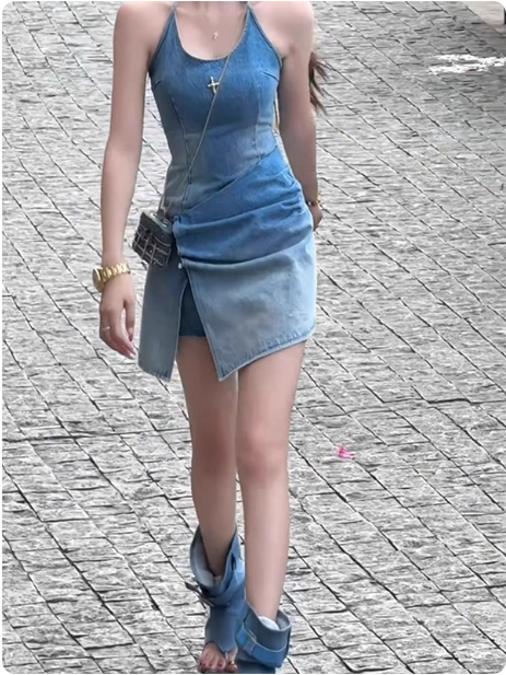 Robe en jean décontractée