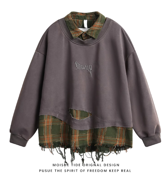 Sweat-shirt à effet superposé