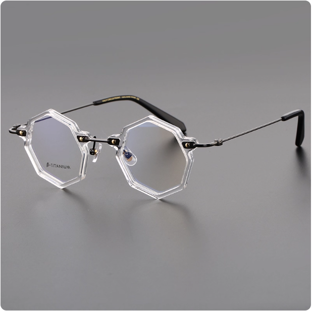 Lunettes octogonales en titane