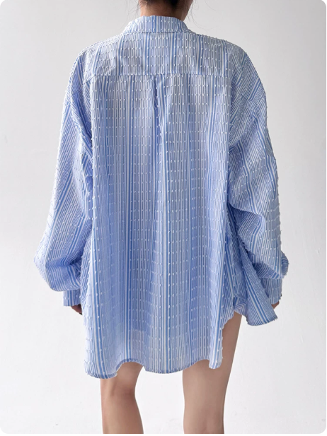 Ensemble Chemise & Short Rayé Bleu
