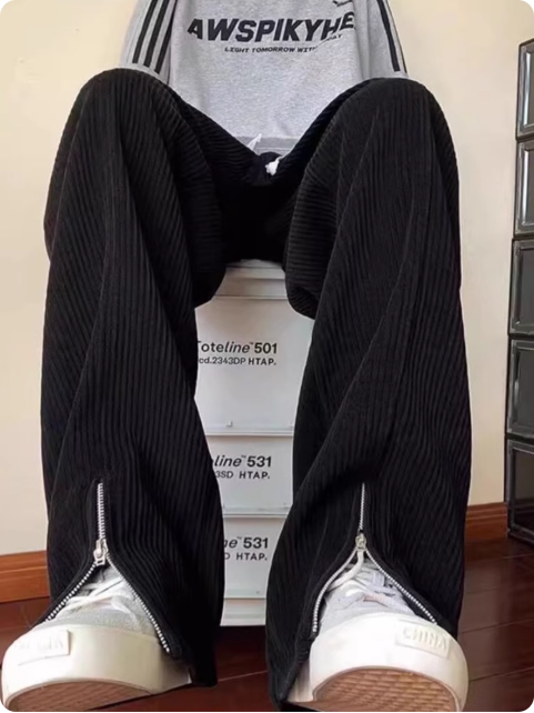 Pantalon ample en velours côtelé