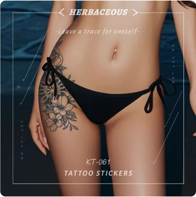 Autocollant tatouage floral