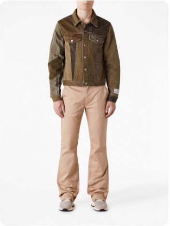 Veste en jean kaki