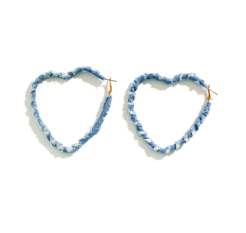 Boucles d'oreilles en tissu denim