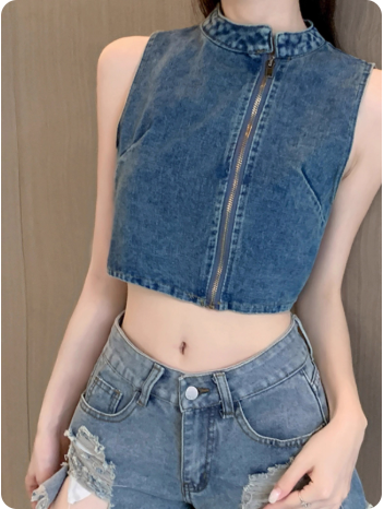 Haut court en jean
