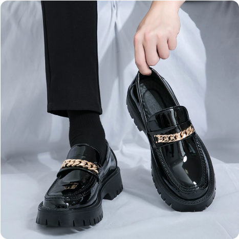 Mocassins en cuir verni pour homme