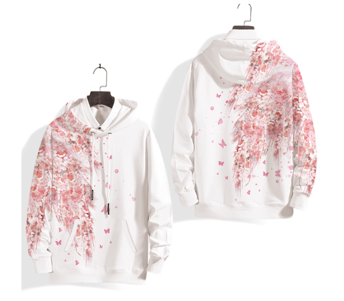 Sweat à capuche artistique à motif floral