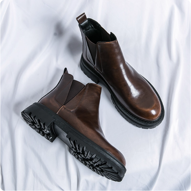 Bottes Chelsea en cuir noir