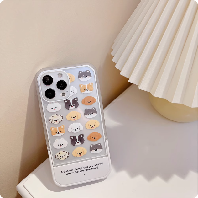 Coque de téléphone avec motifs de chiens