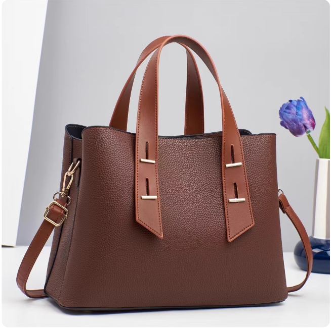 Sac à main en cuir bicolore