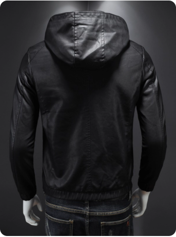 Veste en cuir noir