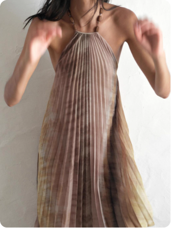 Robe plissée dégradée