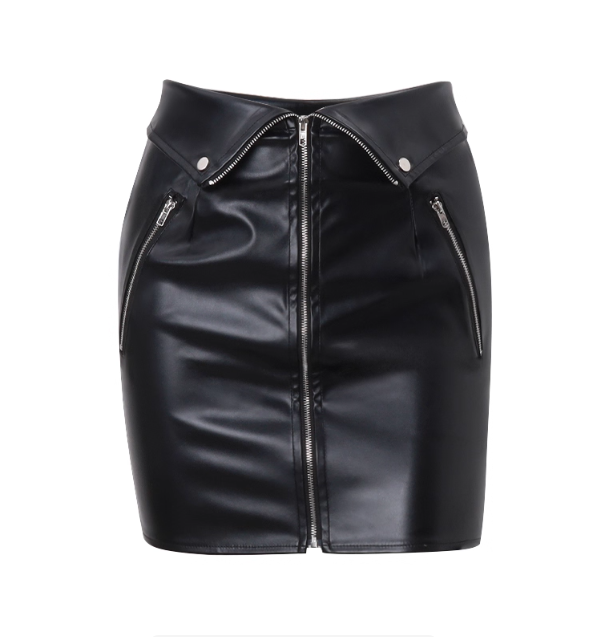 Jupe en cuir noir