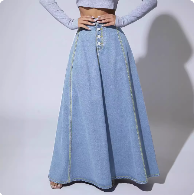 Jupe longue en jean