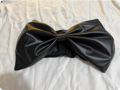 Top bustier nœud en cuir