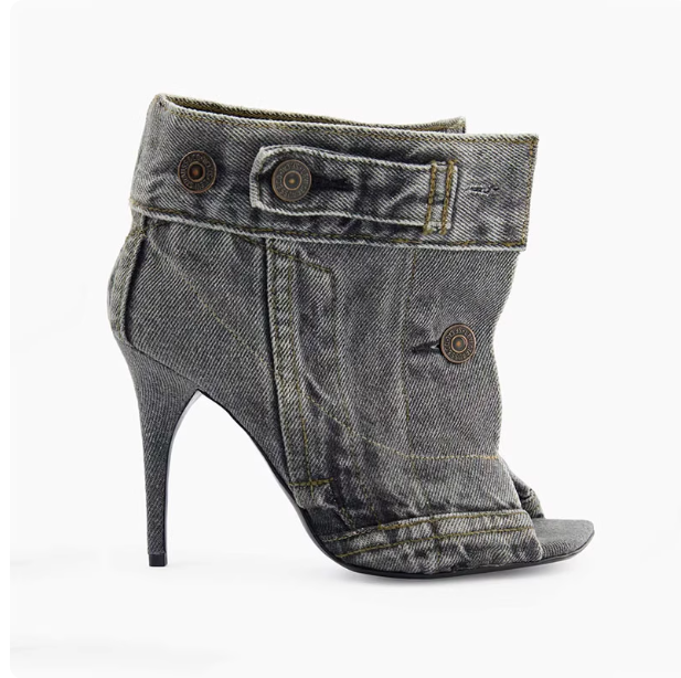 Bottines à talons en jean