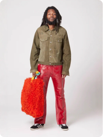 Veste en jean kaki