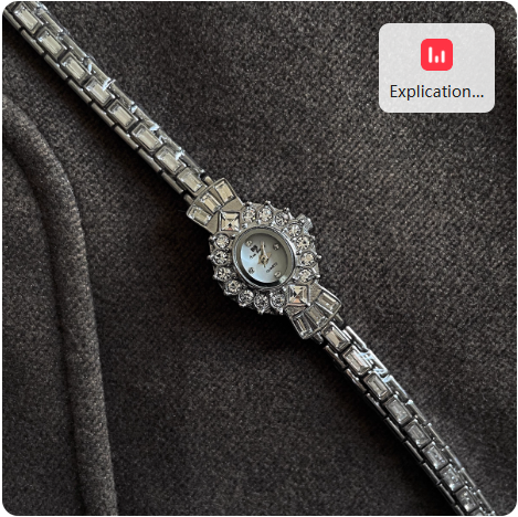 Montre en argent incrustée de cristaux