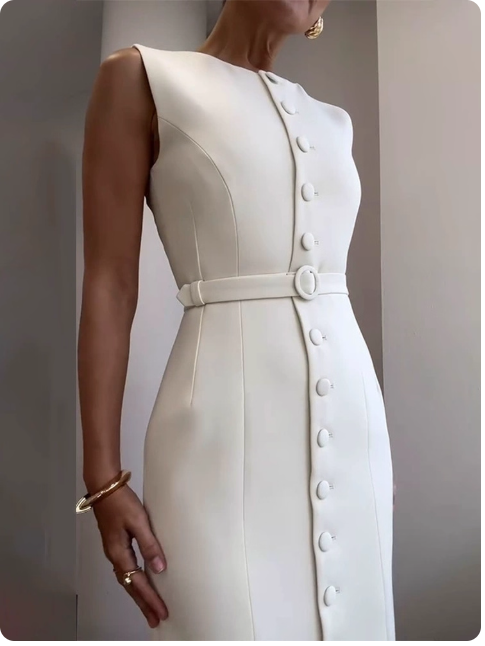 Robe longue noire sans manches