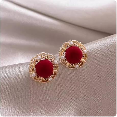 Boucles d'oreilles rouges élégantes