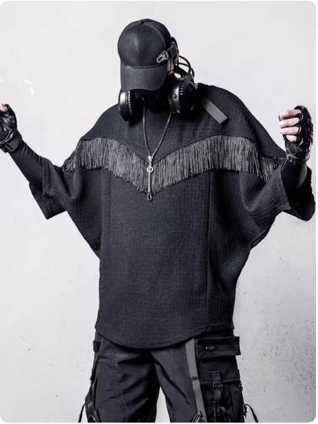 Sweat-shirt oversize à franges