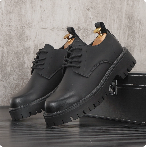 Chaussures Derby en cuir marron