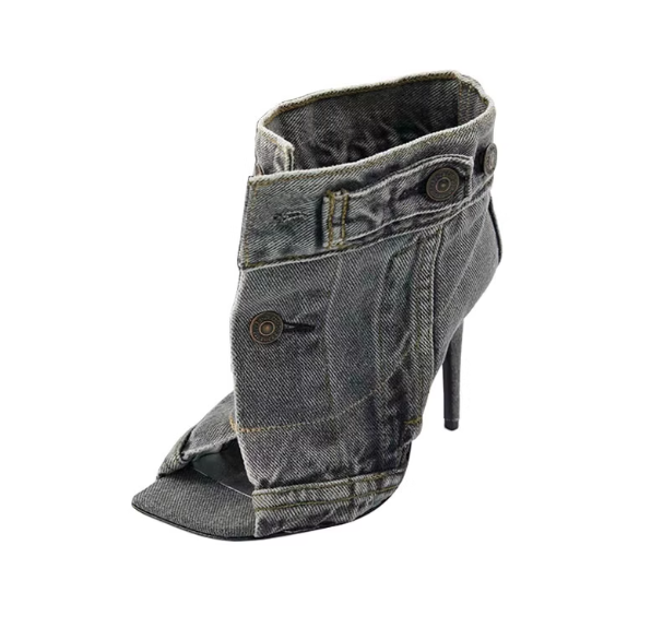 Bottines à talons en jean